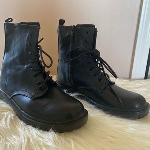 Black Lace-Up Combat Boots-brand new & never worn!